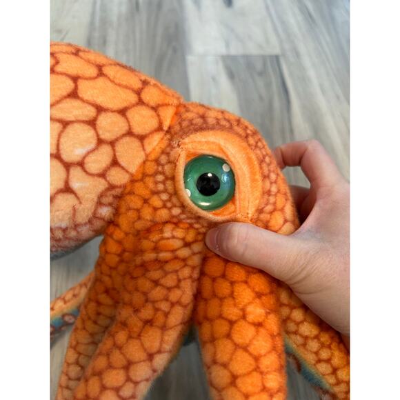 Tiger Tale Toys Plush Octopus Orange Blue Tentacles Realistic Stuffed Animal - Picture 2 of 6